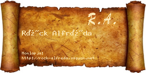 Röck Alfréda névjegykártya